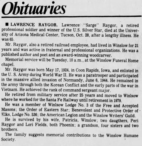 Clipping from Arizona Daily Sun